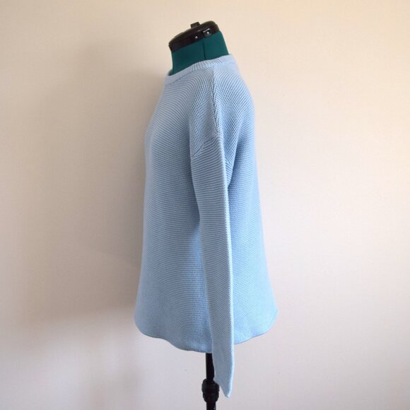 Knit Oversized Ocean Blue Crewneck Sweater - Picture 7 of 8